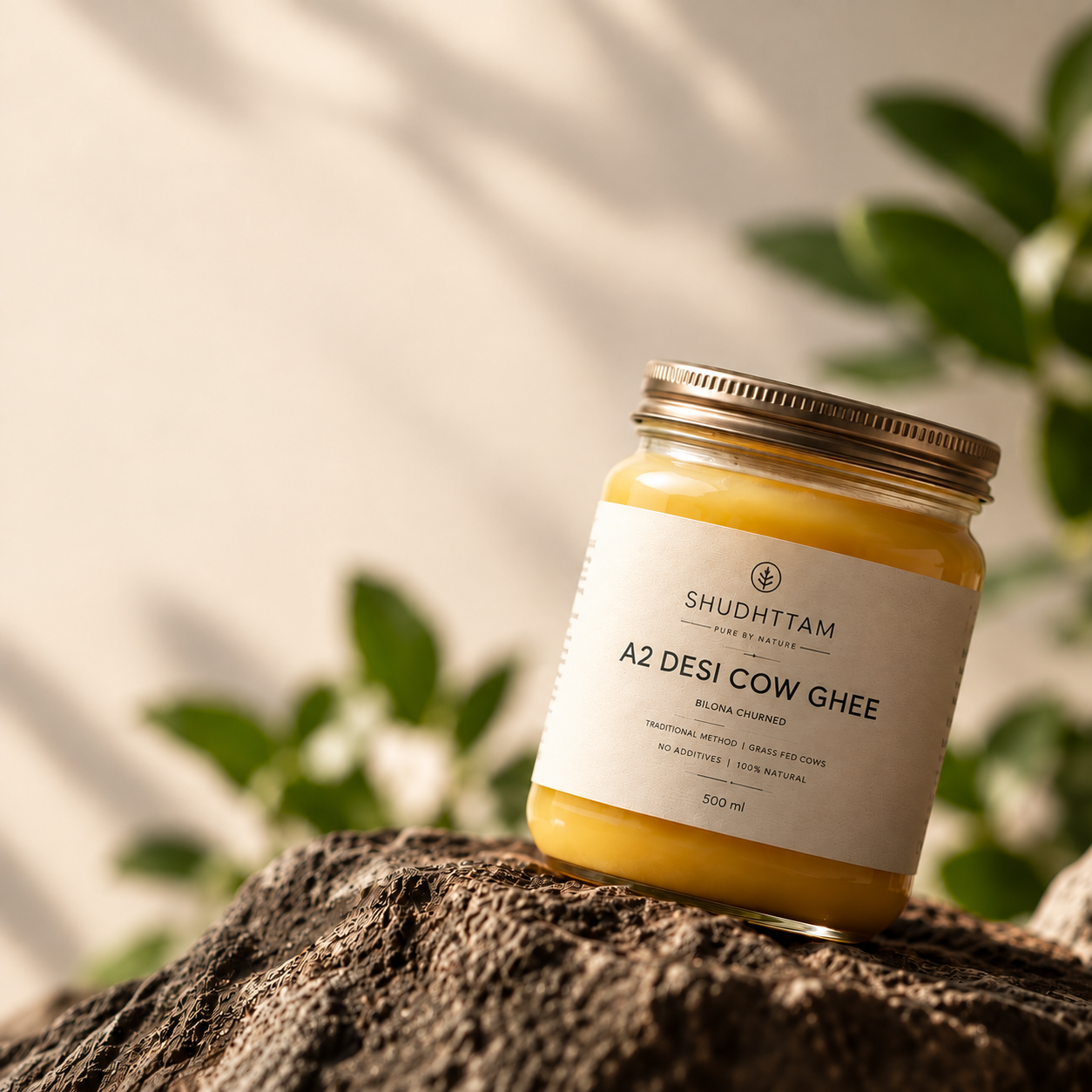 Shudhttam A2 Desi Cow Ghee, 500 ml jar